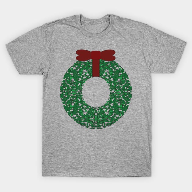 Happy holidays Christmas wreath T-Shirt by Nice Surprise